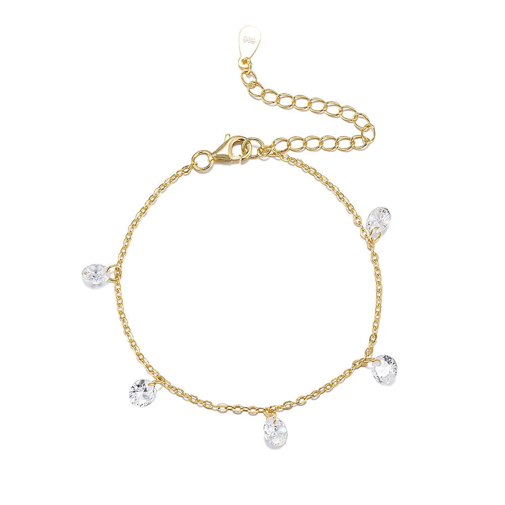 Drop Crystal Chain Bracelet