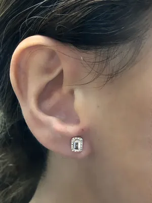 Emeraldcut Morganite earrings