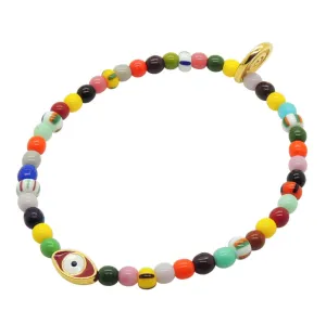 Enamel Evil Eye Amulet Balagan Glass Bead Bracelet