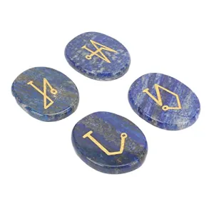 Engraved Palm Stones, Polished Positive Energy Reiki Balancing Stones Portable Round for Meditation (Lapis Lazuli)