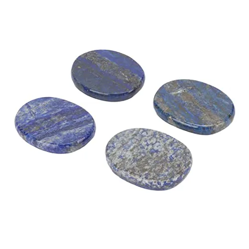 Engraved Palm Stones, Polished Positive Energy Reiki Balancing Stones Portable Round for Meditation (Lapis Lazuli)