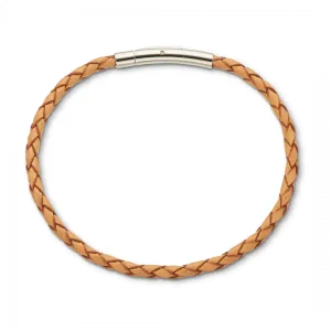 Fine Leather Plaited Bracelet 19cm 4201