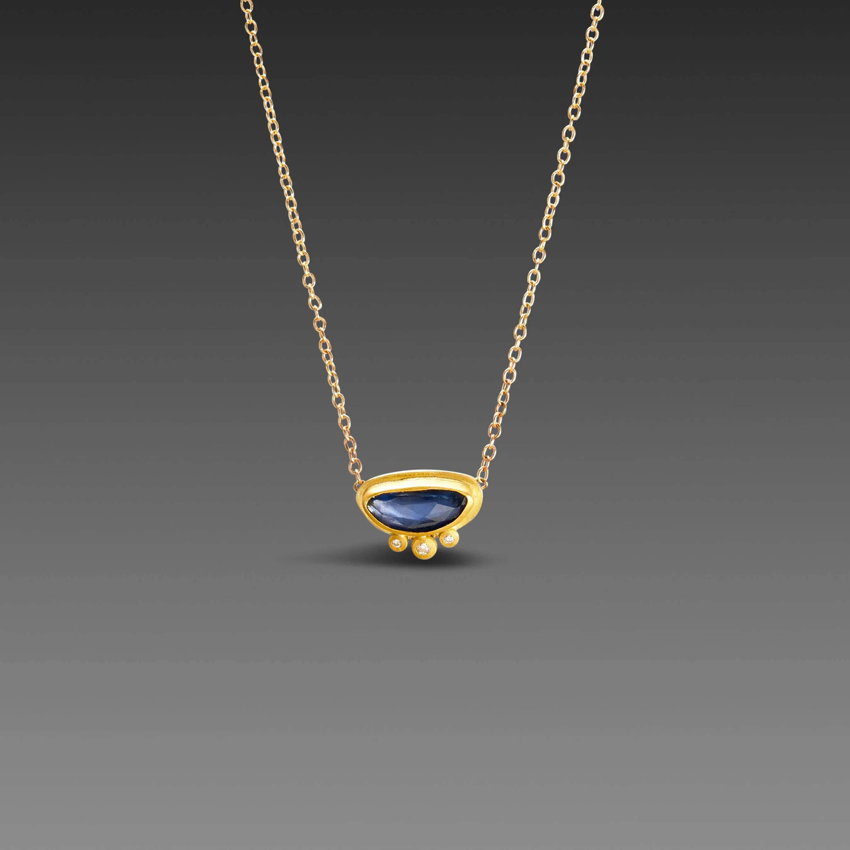 Floating Sapphire Necklace with Diamonds