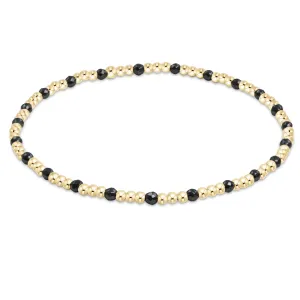 Gemstone Gold Sincerity Pattern 2mm Bead Bracelet - Faceted Hematite