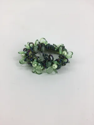 Green Stretch Beaded Bracelet