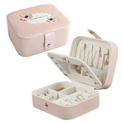 Guanya Newest Mini Stud Earrings Rings Jewelry Box Useful Makeup Organizer With Zipper Travel Portable Display Case Women's Gift