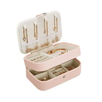 Guanya Newest Mini Stud Earrings Rings Jewelry Box Useful Makeup Organizer With Zipper Travel Portable Display Case Women's Gift