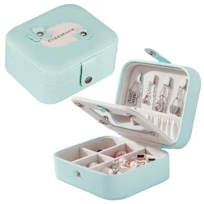 Guanya Newest Mini Stud Earrings Rings Jewelry Box Useful Makeup Organizer With Zipper Travel Portable Display Case Women's Gift