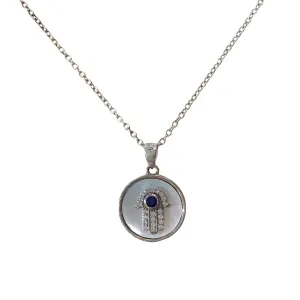 Hamsa Mother Of Pearl Pendant Necklace