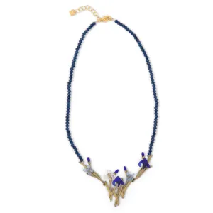 Irises Lapis & Glass Statement Necklace