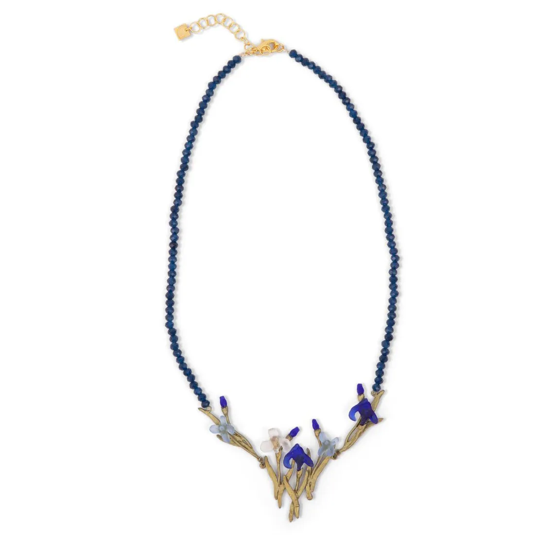 Irises Lapis & Glass Statement Necklace