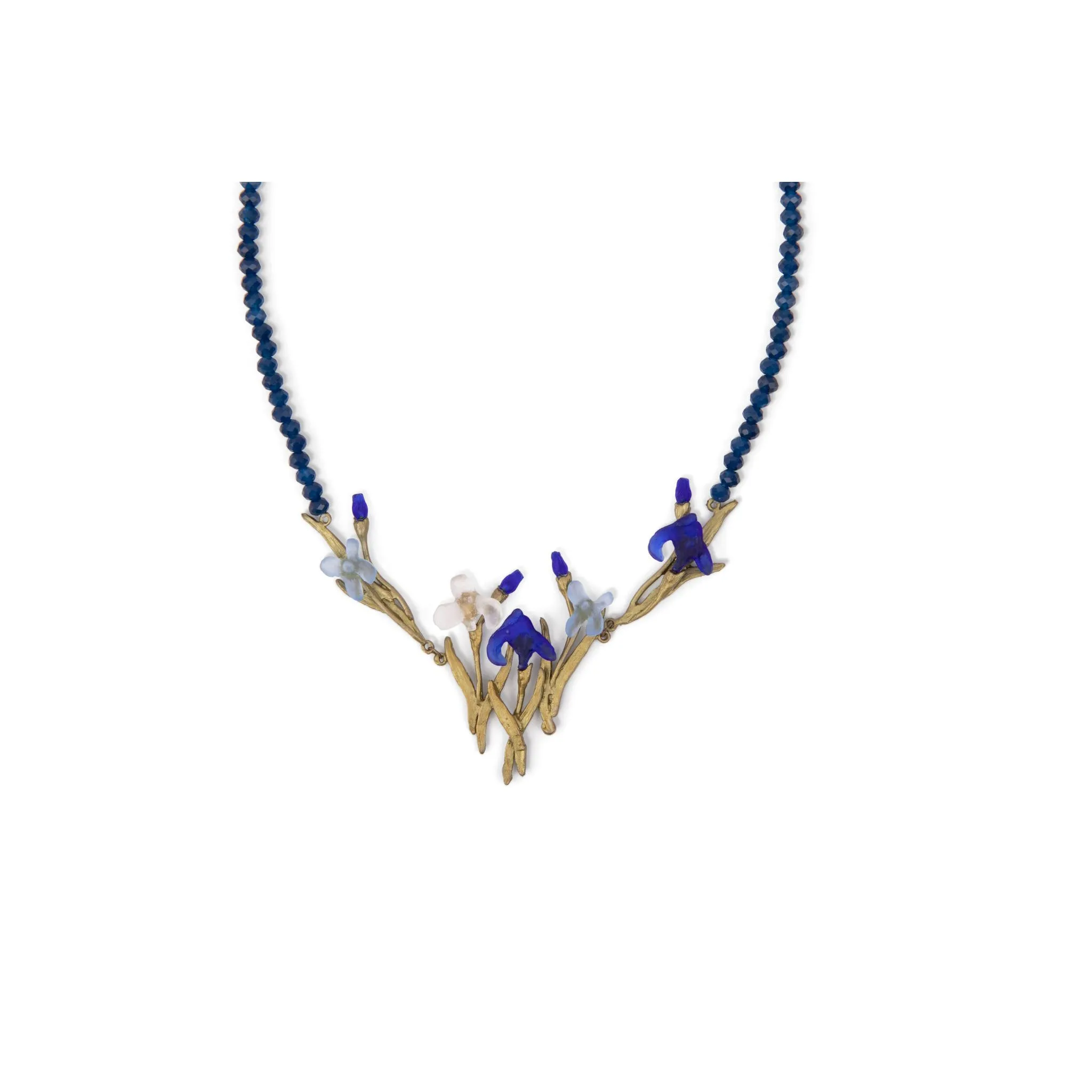 Irises Lapis & Glass Statement Necklace