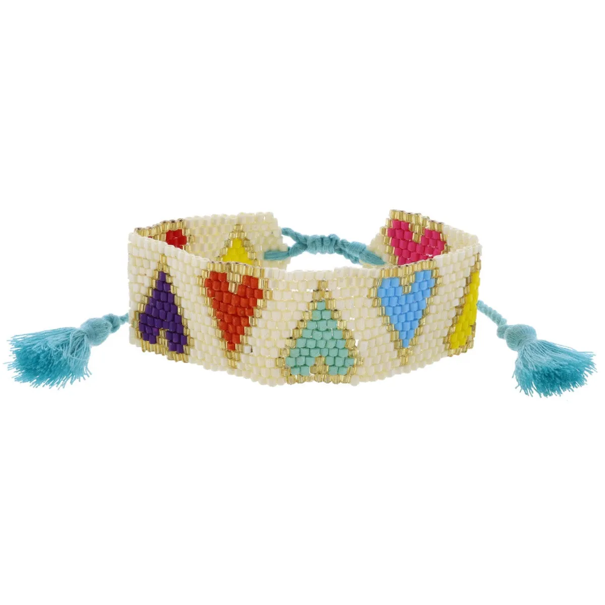 Jane Marie Multi Color Beaded Band Bracelet JM6635B