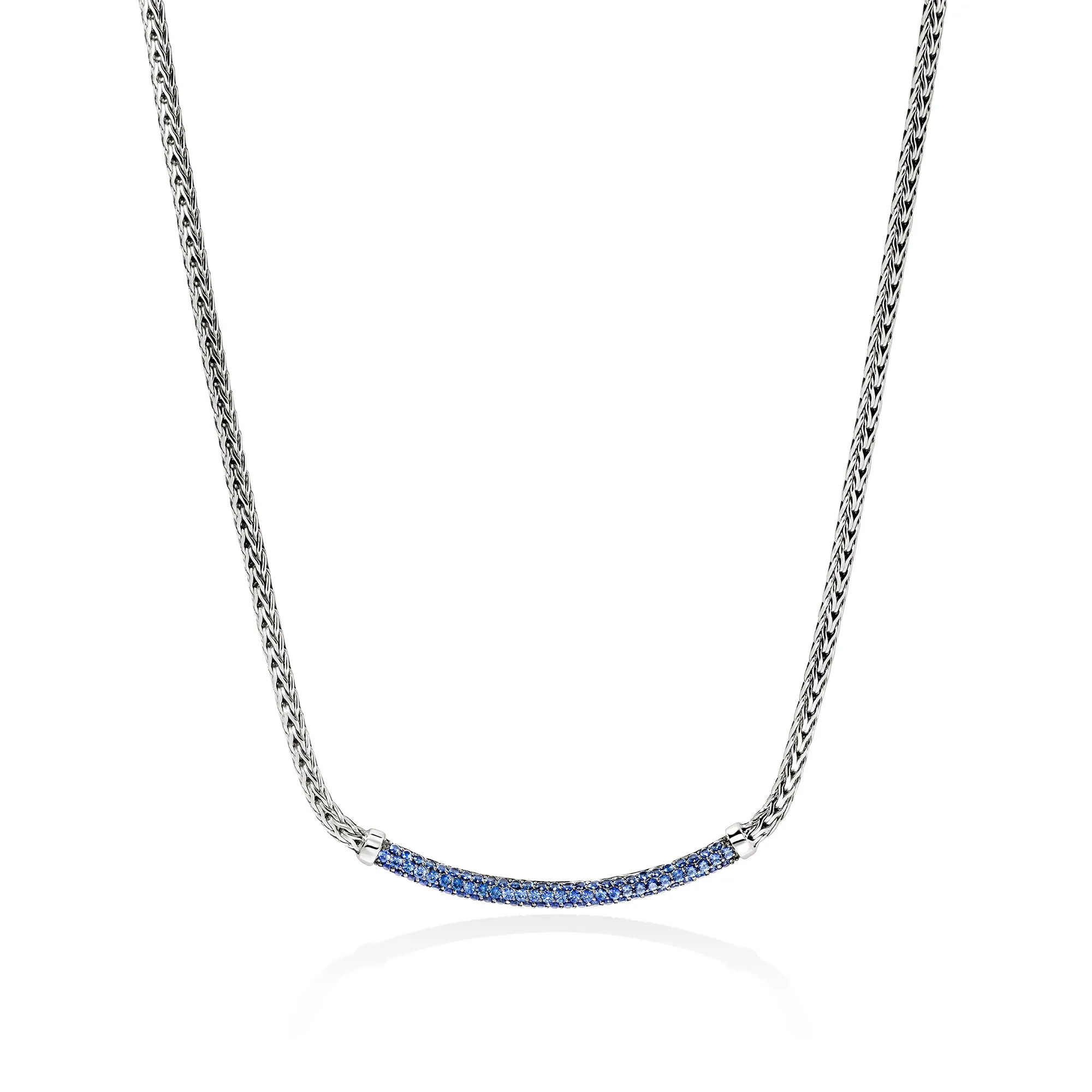 JOHN HARDY ESSENTIAL STERLING SILVER BLUE SAPPHIRE BAR NECKLACE