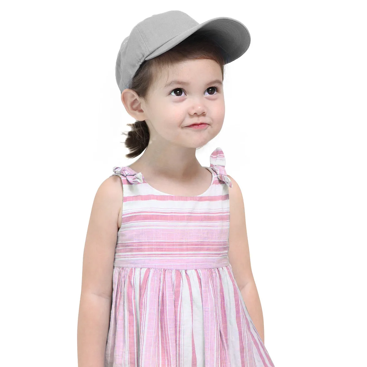 Kids Baseball Cap Cotton Adjustable Size - Gray