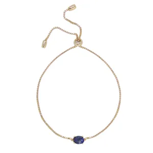 Lapis & Gold Adjustable Chain Bracelet