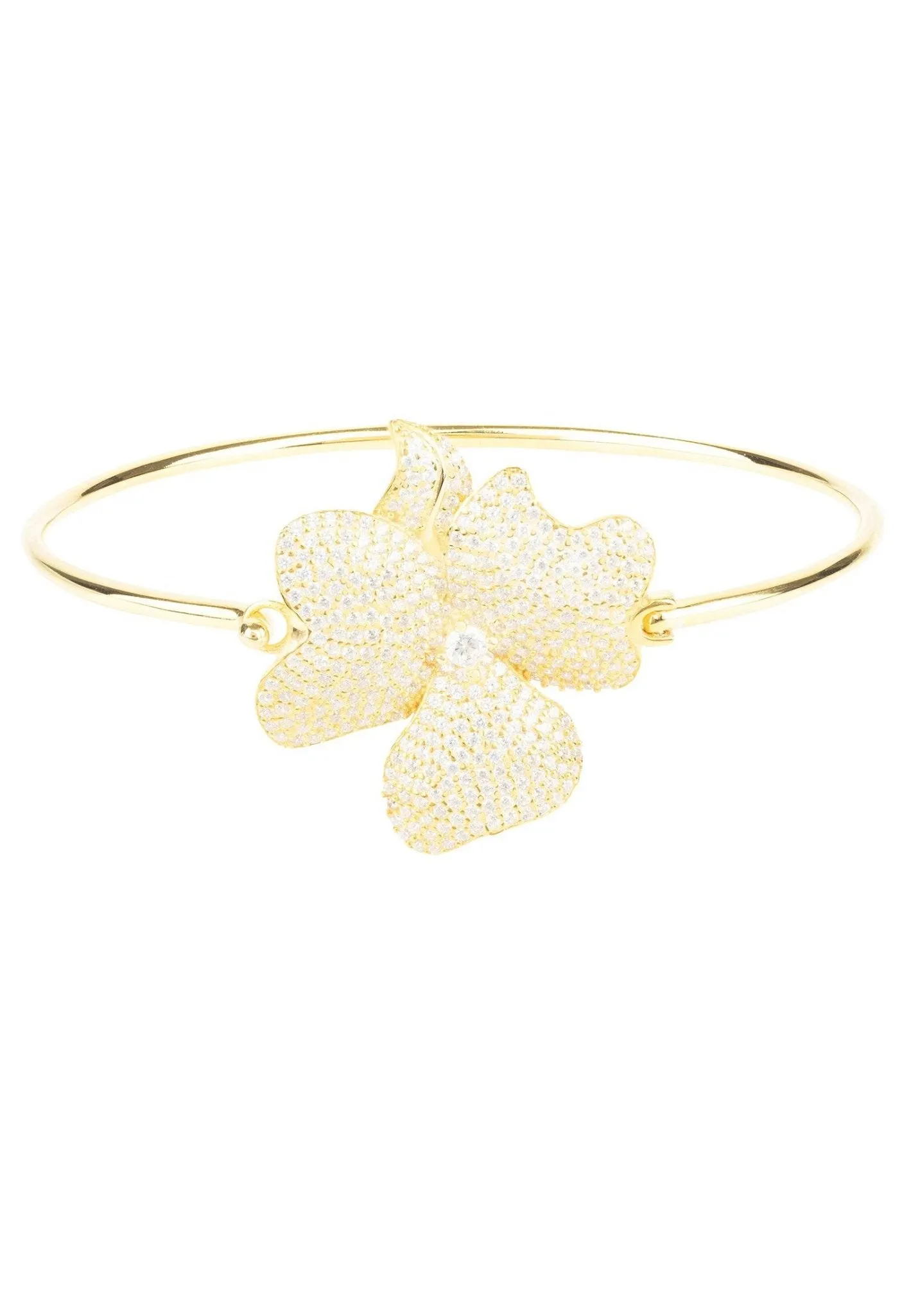 Latelita London Flower Large Statement Cuff Bracelet Gold