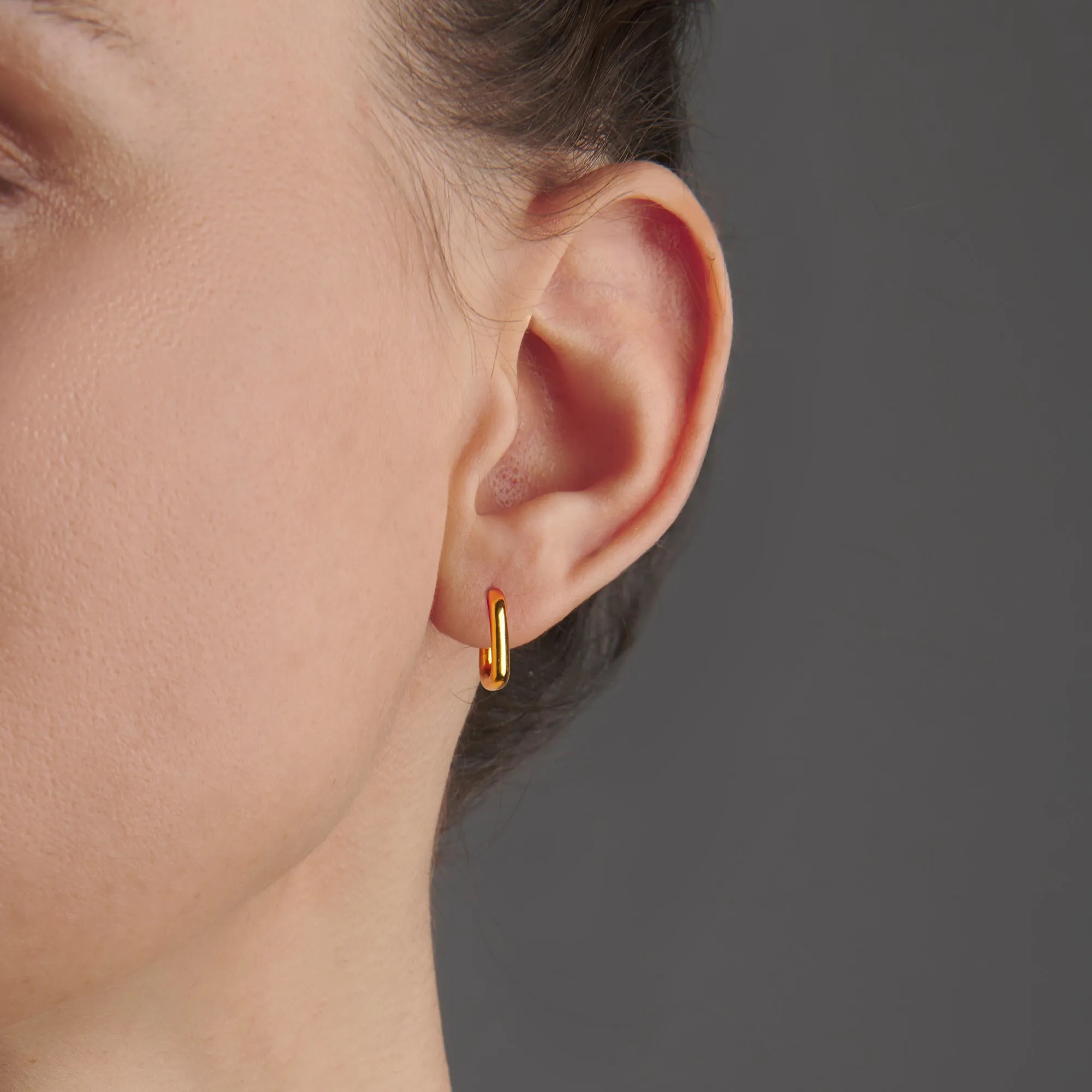 Linear Link Hoop Earrings