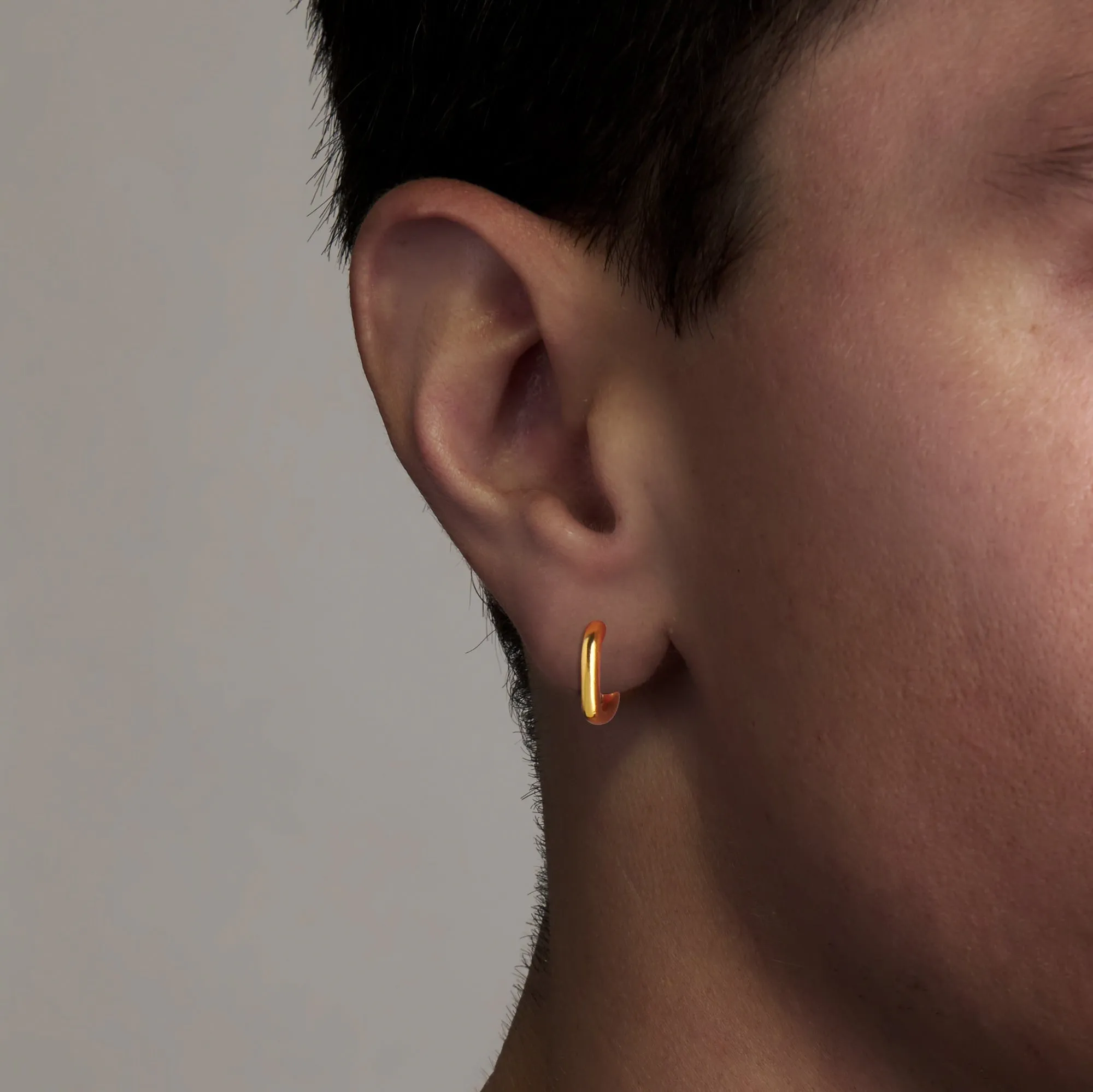 Linear Link Hoop Earrings