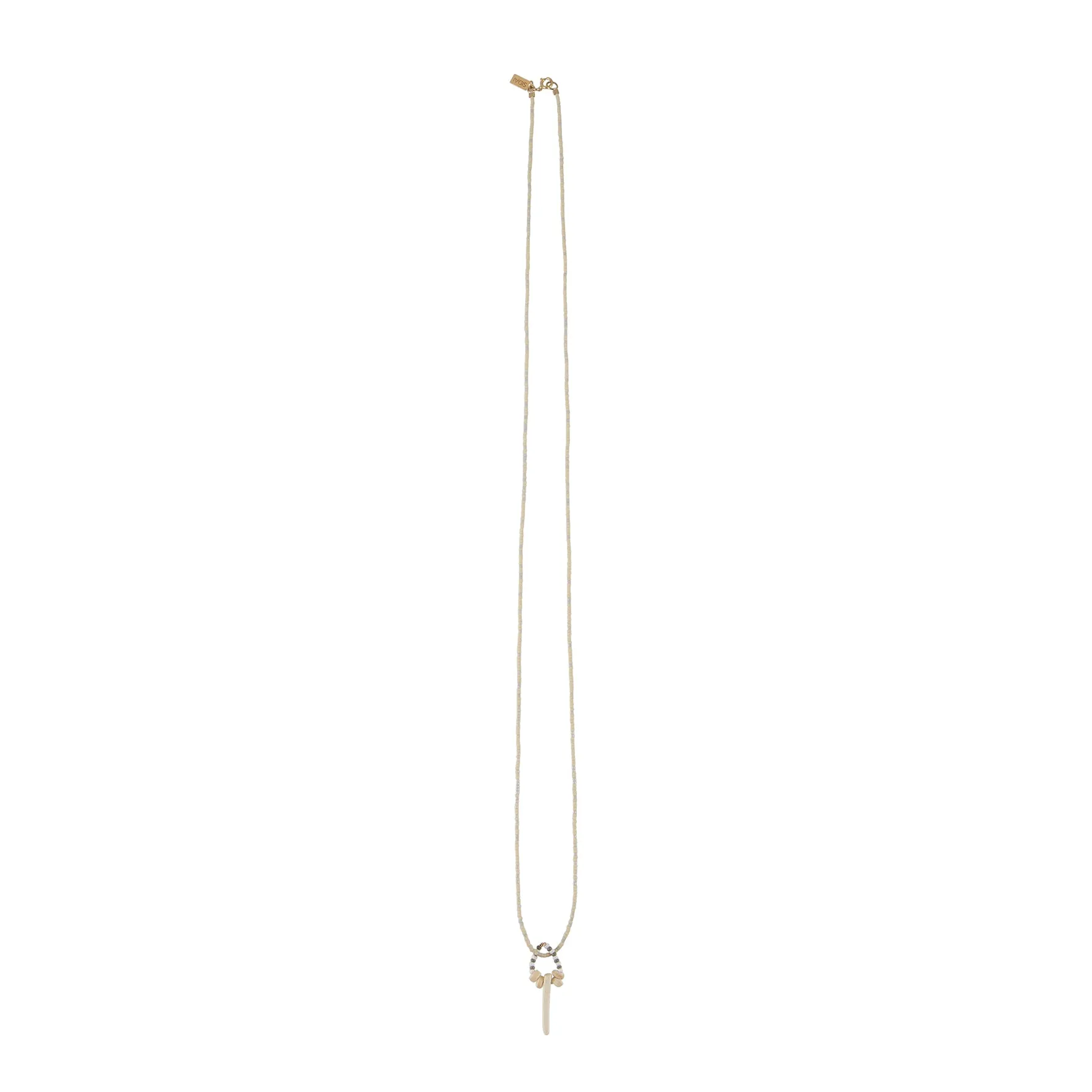 Long Pendant Origin Necklace - WHITE/IVORY/GRAY