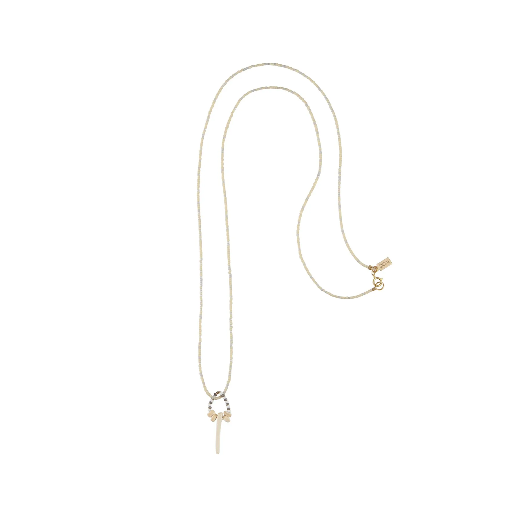 Long Pendant Origin Necklace - WHITE/IVORY/GRAY