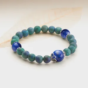 Matte Azurite and Lapis Stretchy Mala