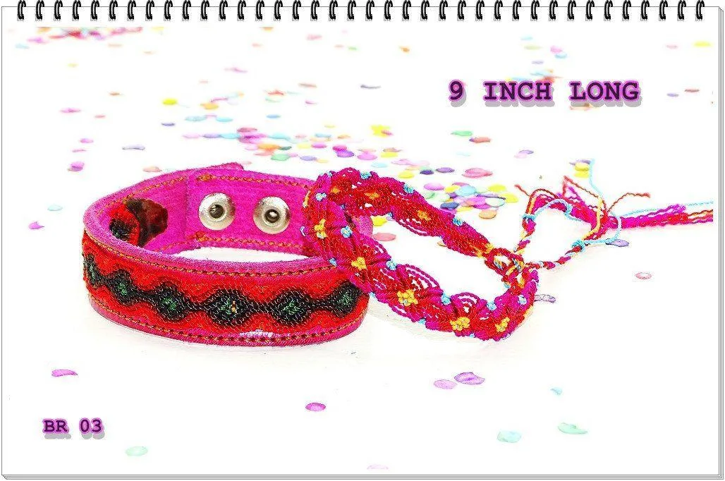 Mexican Friendship Bracelet Set in Pink & Red