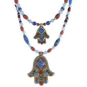 Michal Golan Red Jasper Hamsa Necklace