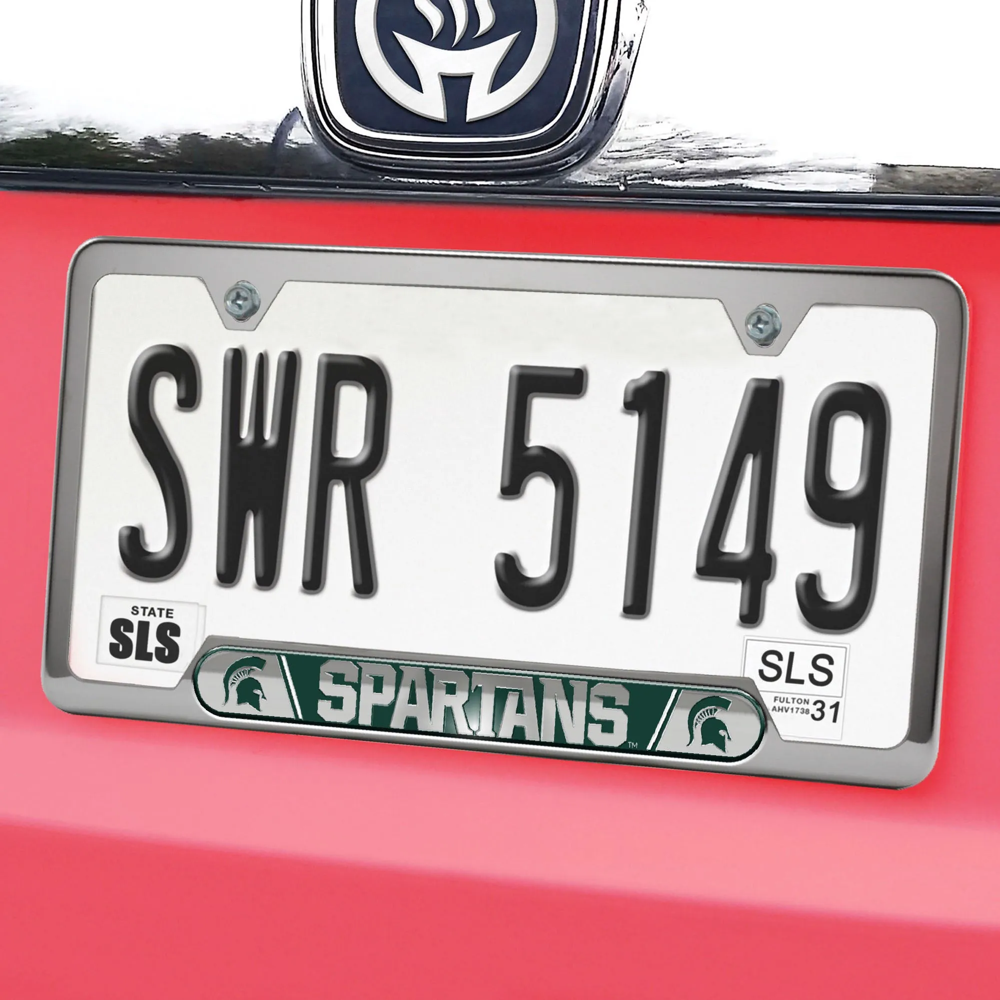 Michigan State Spartans Embossed License Plate Frame, 6.25in x 12.25in