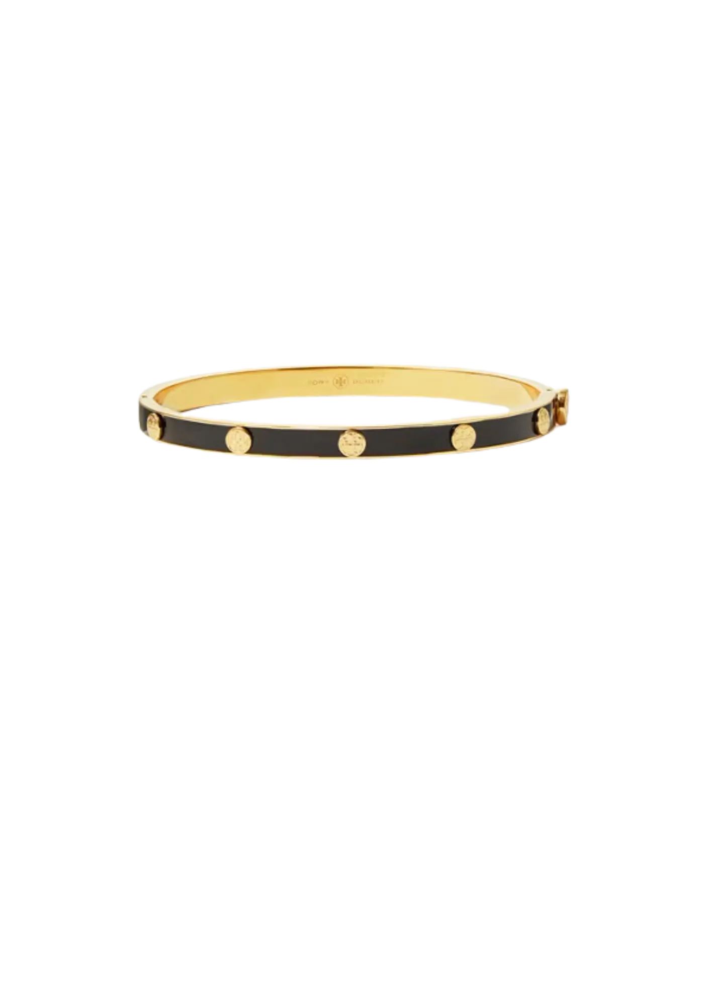 Miller Stud Enamel 5mm Hinge Bracelet - Tory Gold / Black