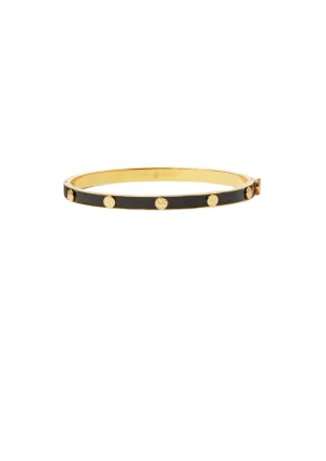 Miller Stud Enamel 5mm Hinge Bracelet - Tory Gold / Black