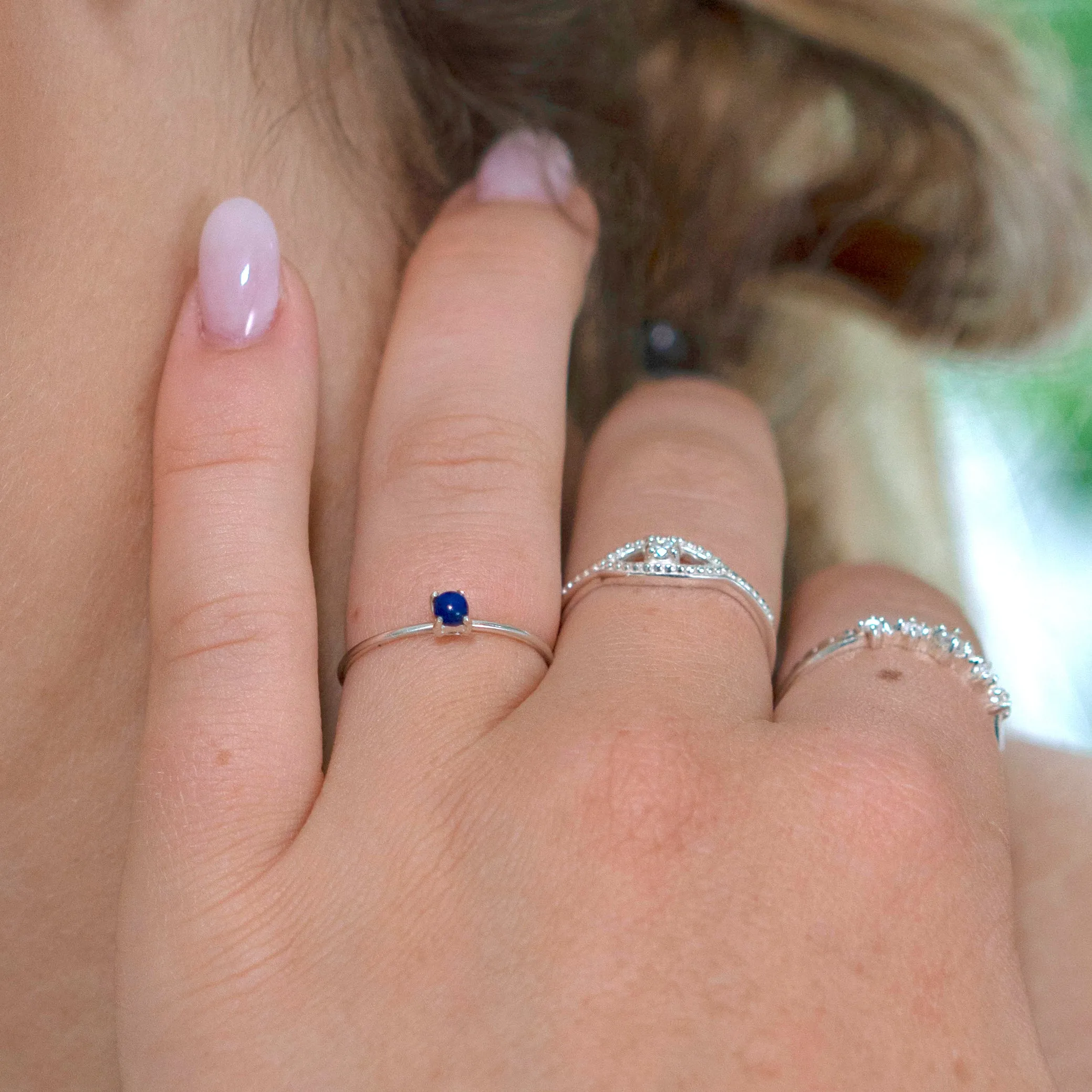 Minimal Lapis Ring Silver