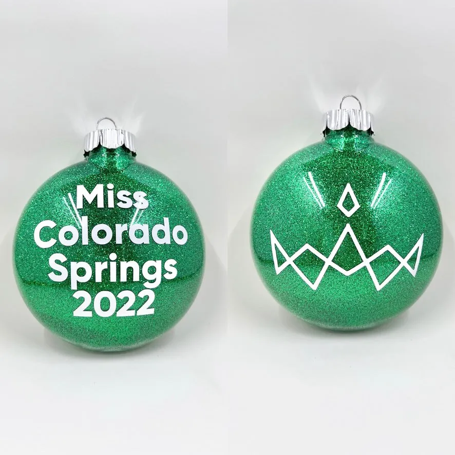 Miss America Title Glitter Christmas Ornament