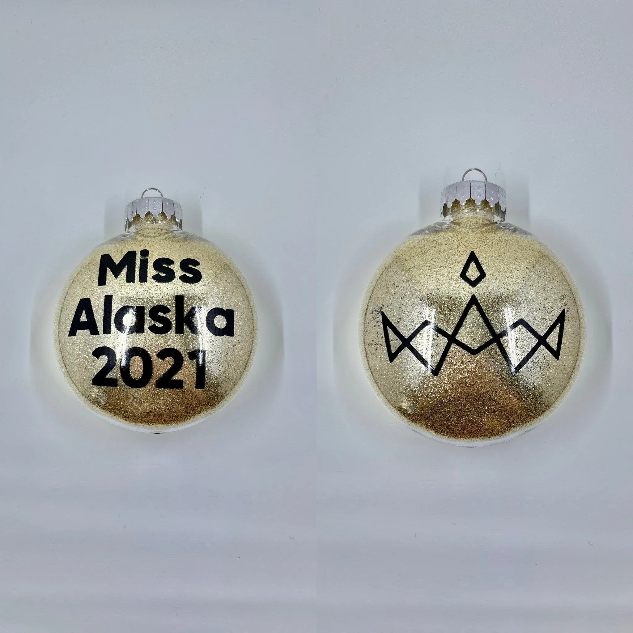 Miss America Title Glitter Christmas Ornament