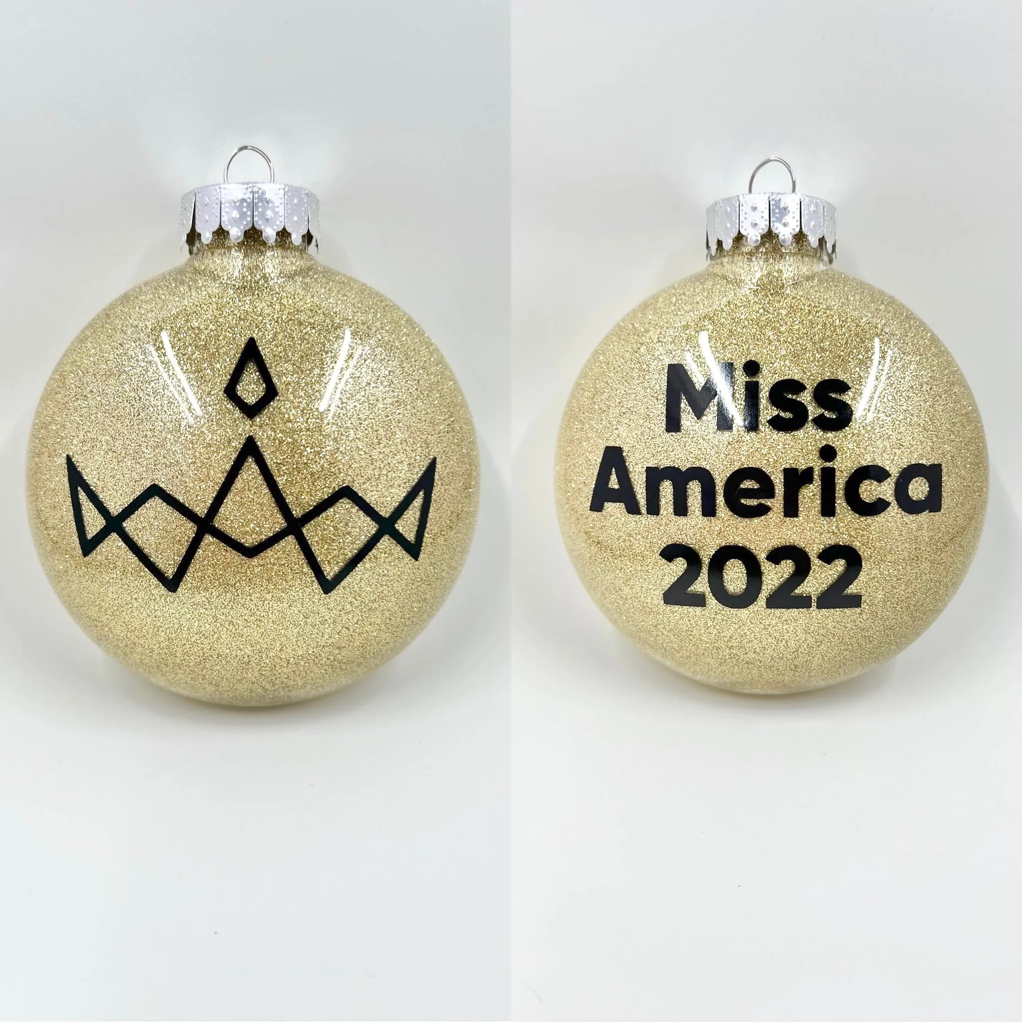 Miss America Title Glitter Christmas Ornament