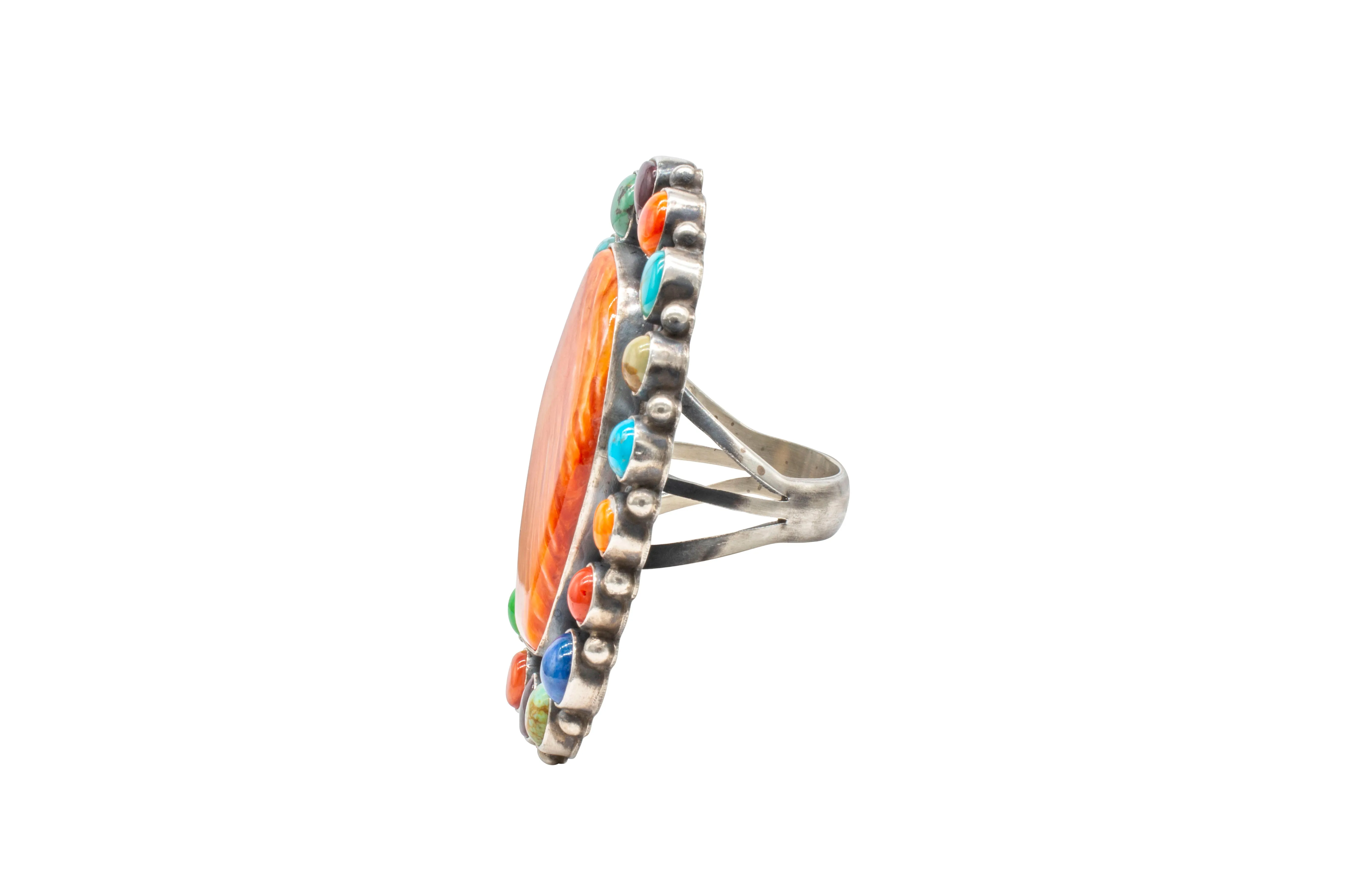 Multi-Stone Spiny Oyster Shell Ring | Anthony Skeets