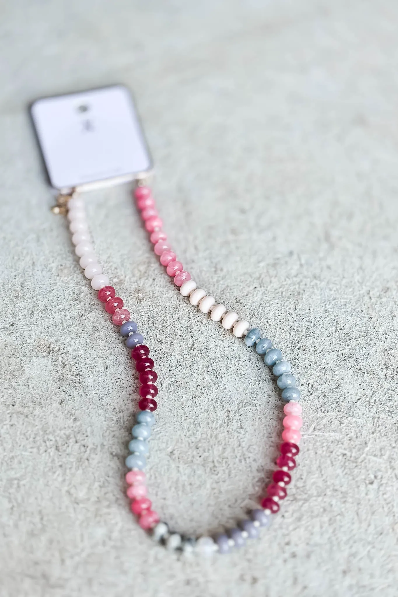 Natural Agate Like Pink Beaded Necklace