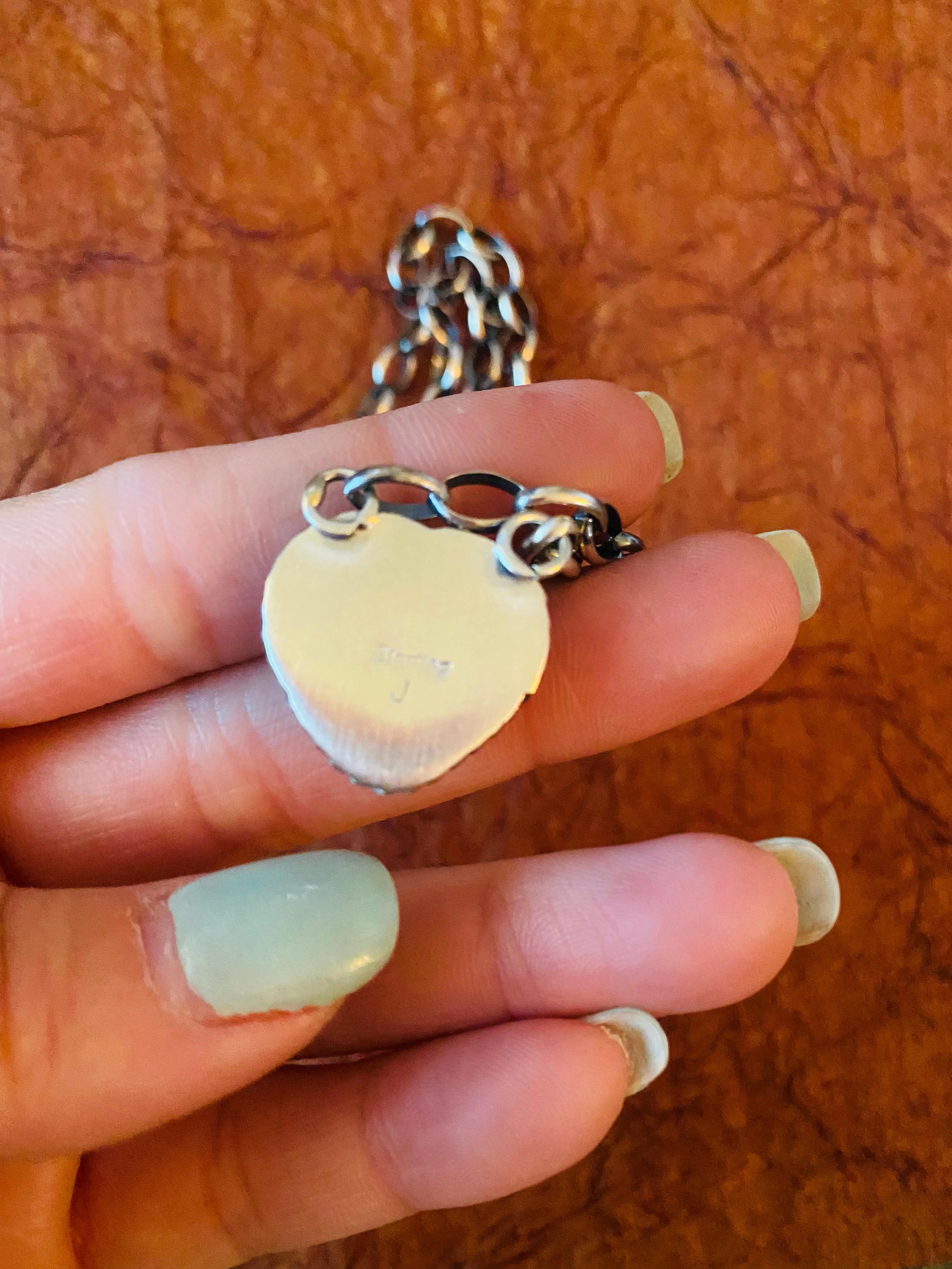 Navajo Sterling Silver & Denim Lapis Heart Necklace