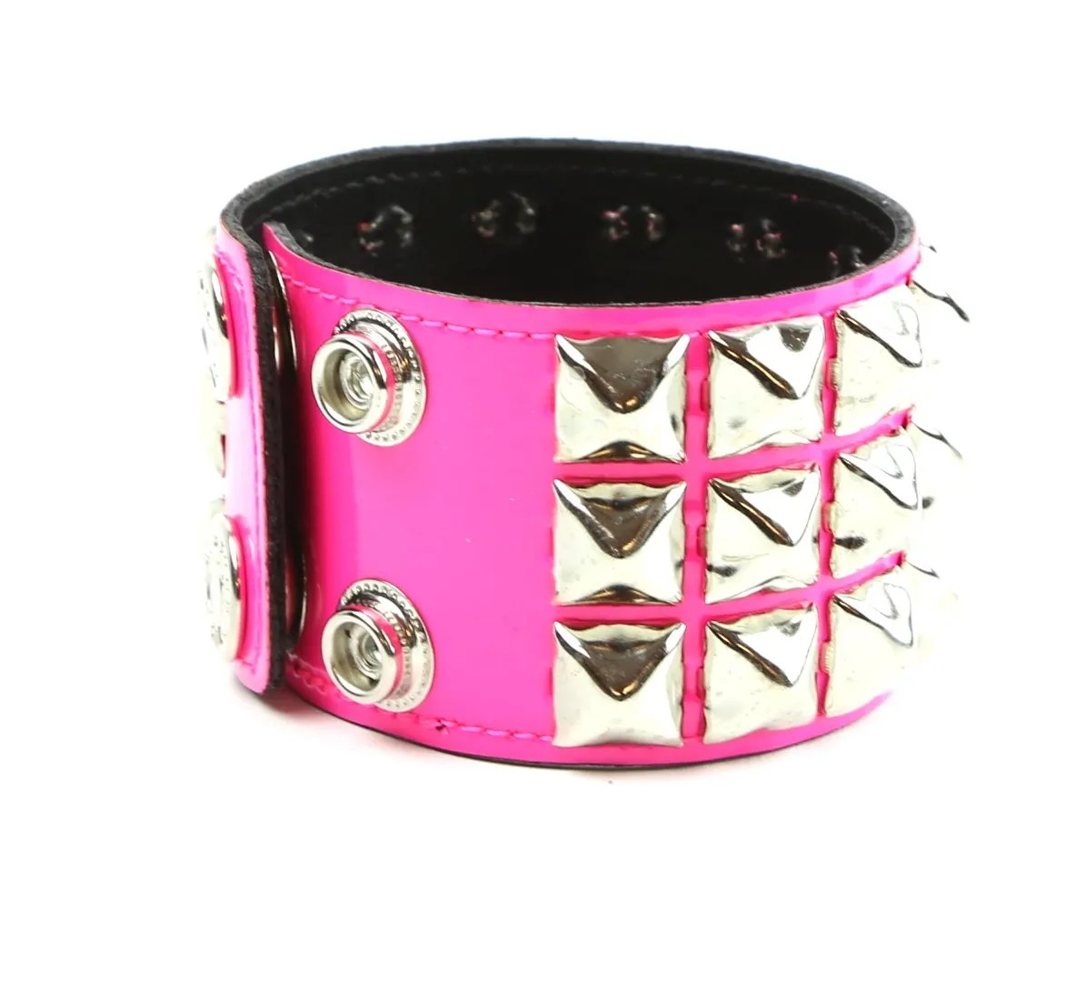 Neon Color Studded Bracelet 2 Row Pyramid