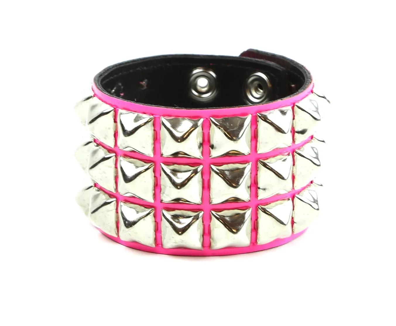 Neon Color Studded Bracelet 2 Row Pyramid