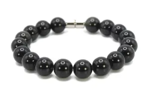 Obsidian Bead Bracelet, Handmade Protective Stone Jewelry for Men/Women Magnetic Clasp, 6-14mm Bead Sizes, Elegant Grounding Accessory