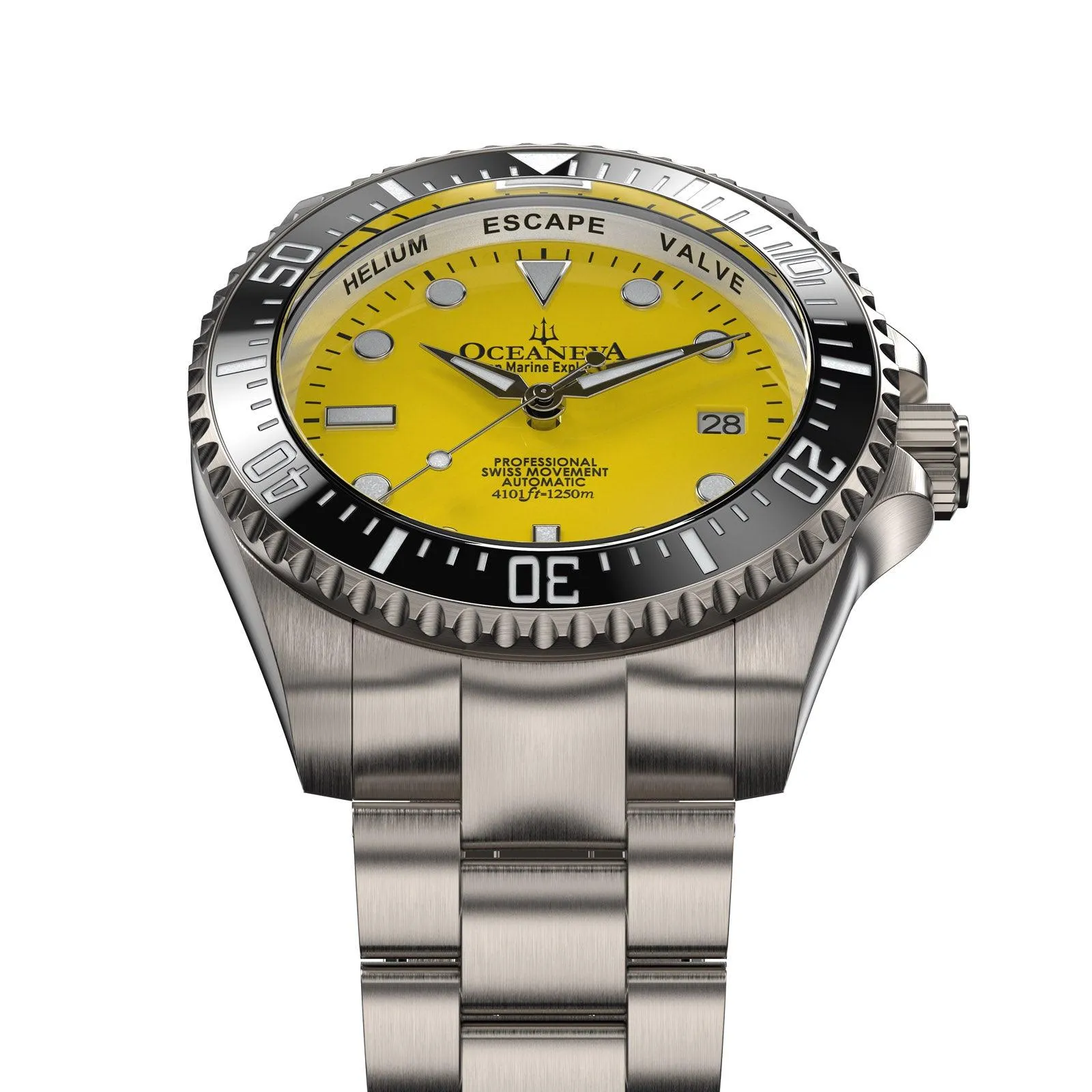 Oceaneva Men's Deep Marine Explorer II 1250M Titanium Watch Yellow