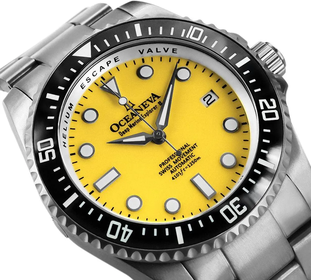 Oceaneva Men's Deep Marine Explorer II 1250M Titanium Watch Yellow