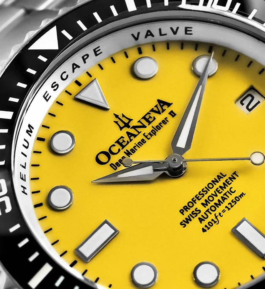 Oceaneva Men's Deep Marine Explorer II 1250M Titanium Watch Yellow