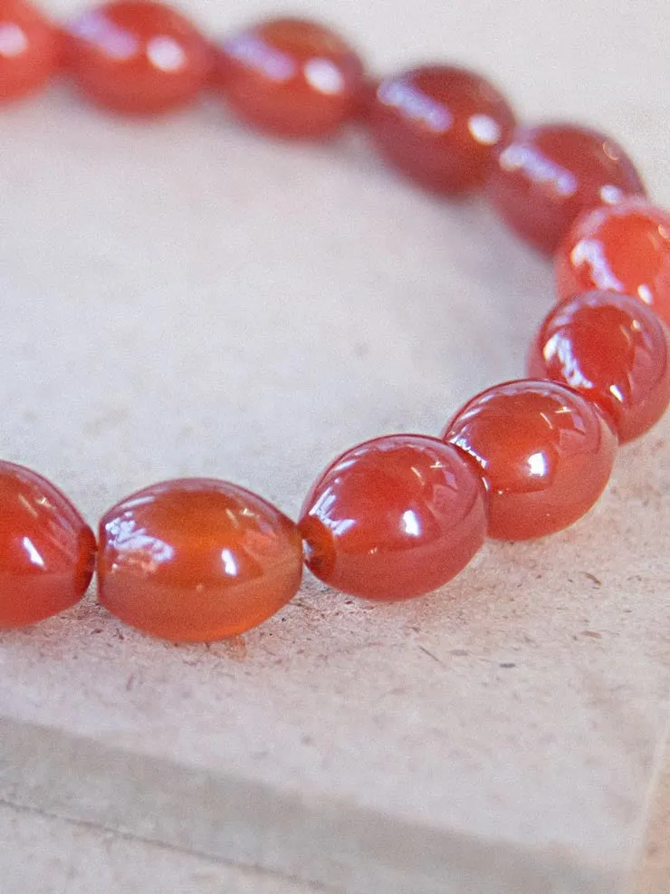 Oval Carnelian Mala Bracelet