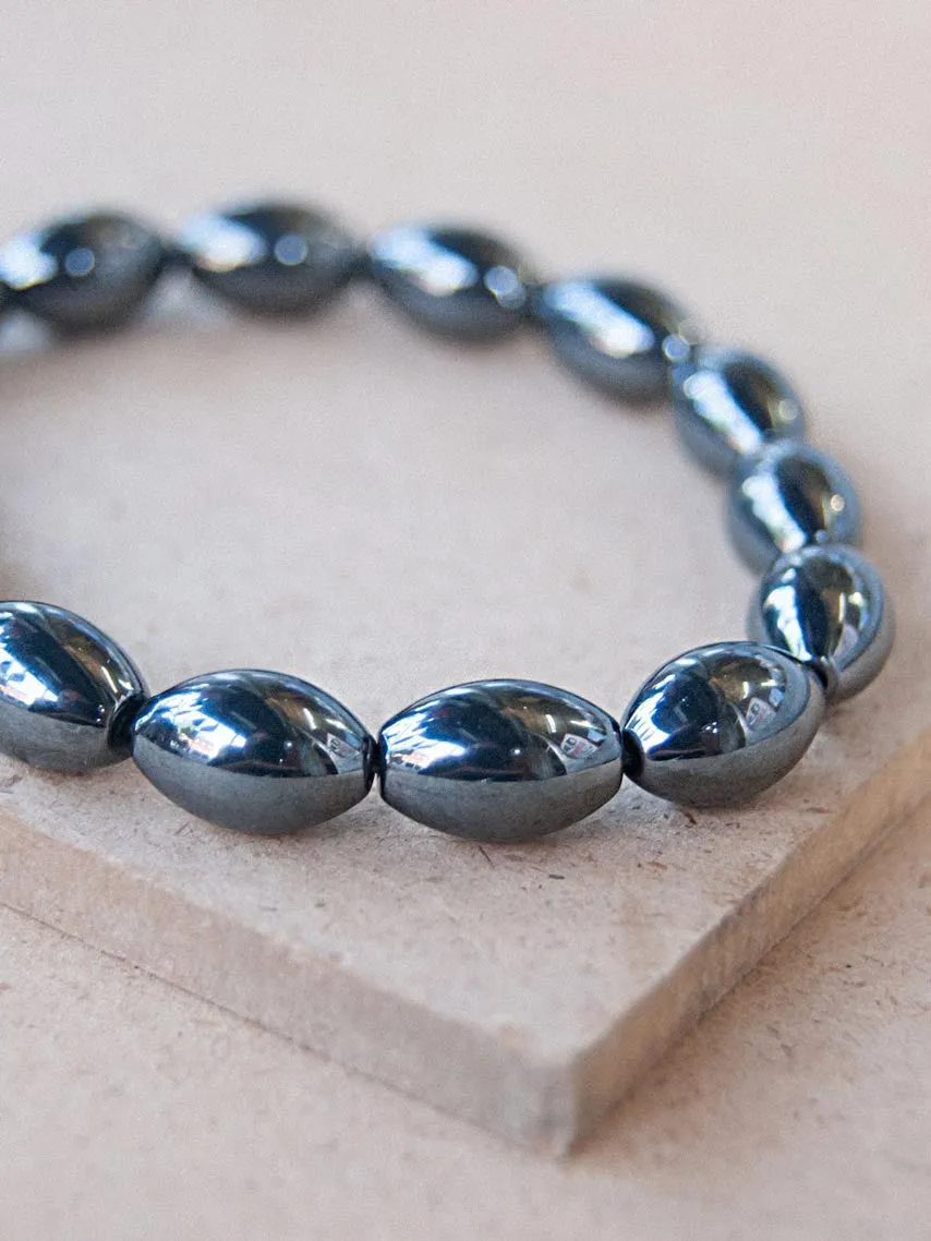 Oval Hematite Mala Bracelet