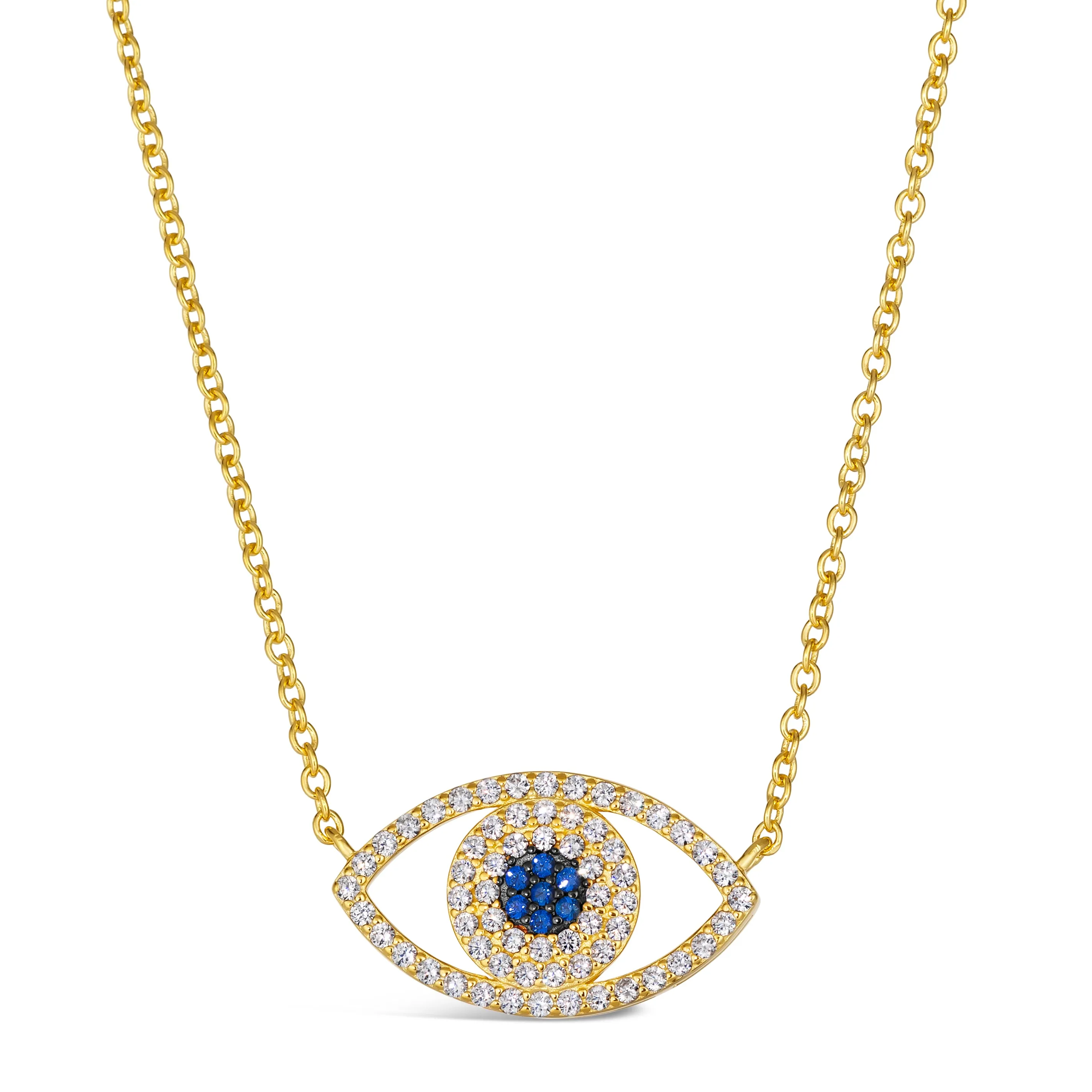 Pave Diamond Evil Eye Necklace