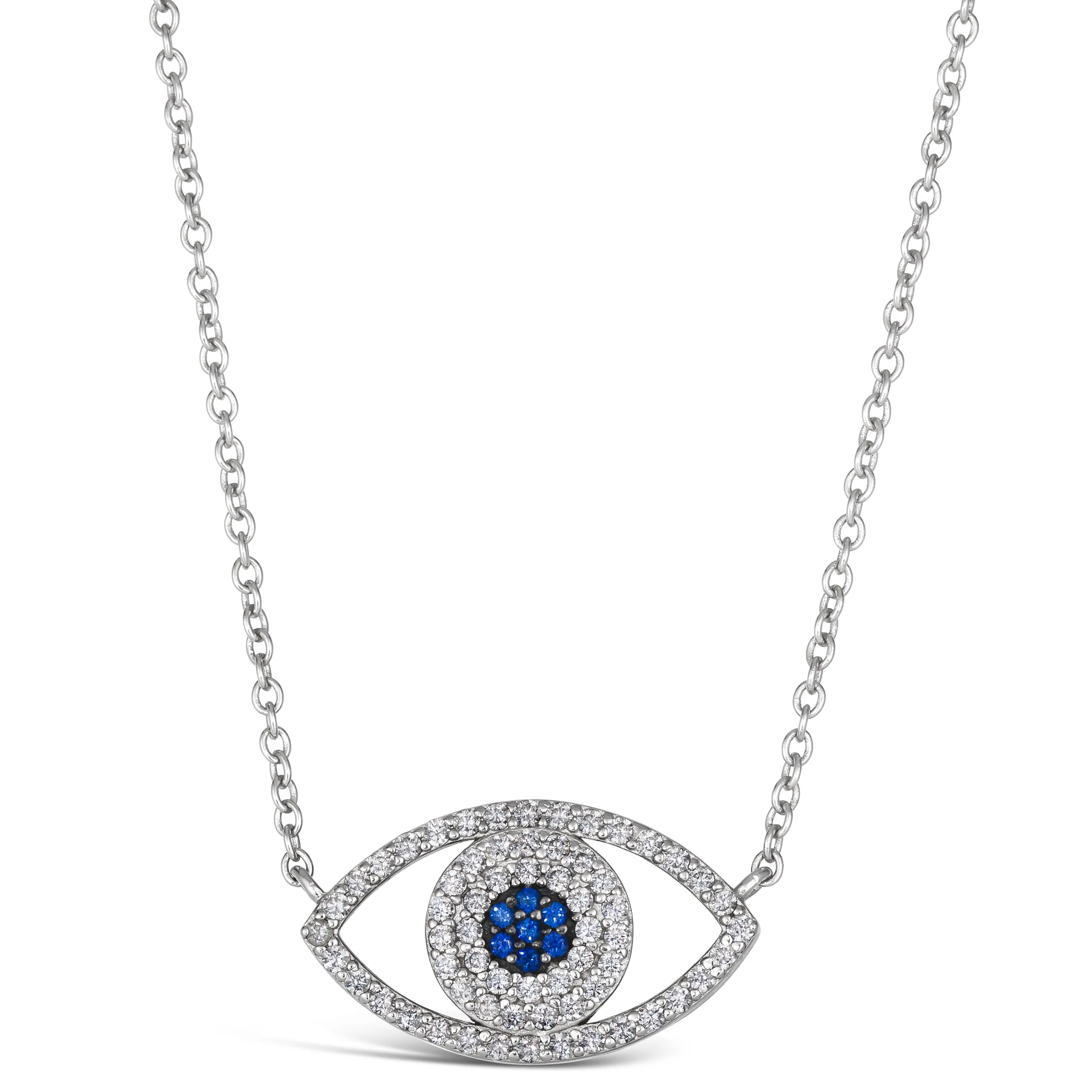 Pave Diamond Evil Eye Necklace