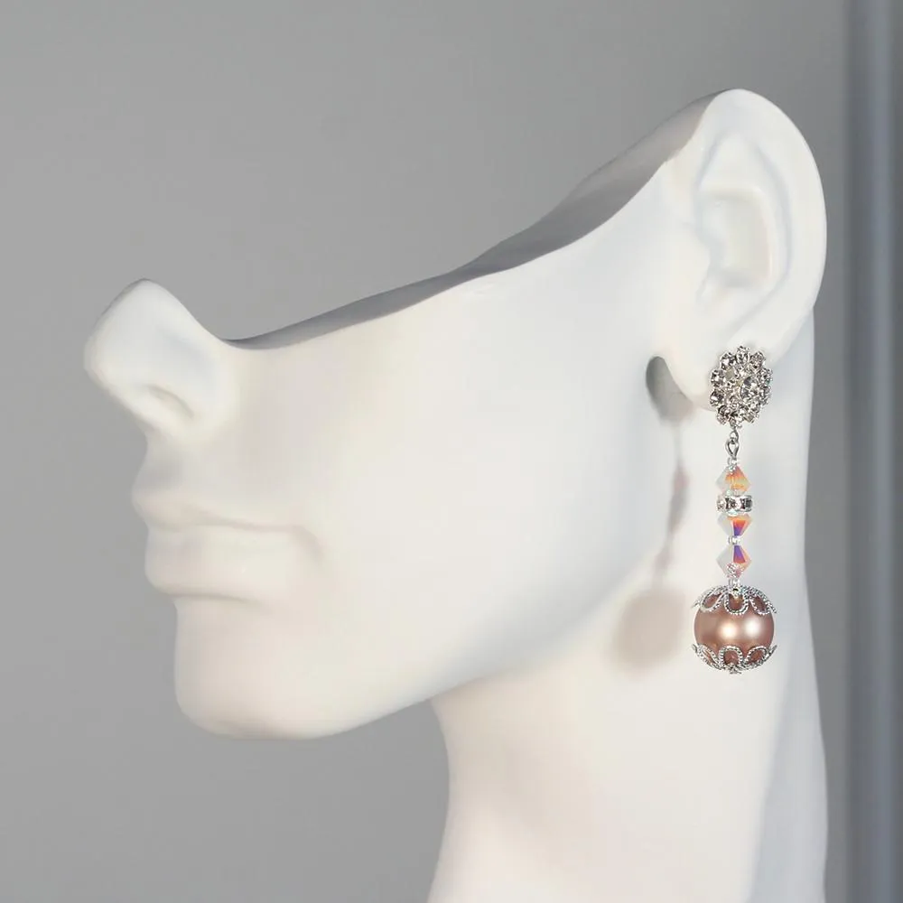 Pink & Champagne Drop Earrings