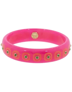 Pink and Yellow Bakelite Peridot Bangle